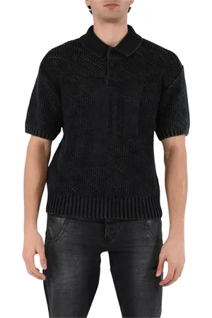 Purple Brand Top, Herre, Sort, L, Bomuld, Strikket Polo Skjorte med knaplukning