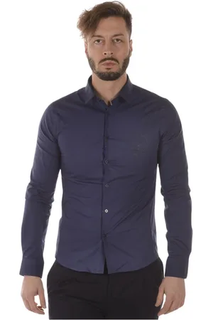 VERSACE Skjorte, Herre, Blå, S, Bomuld, Blouses Bluser