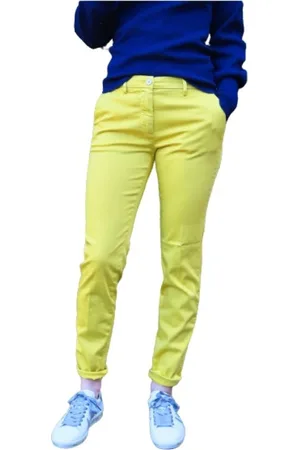 Masons Bukser, Dame, Gul, XS, Bomuld, Straight Chino Bukser