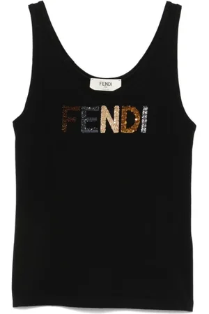 Fendi Top, Dame, Sort, S, Bomuld, Tanktop