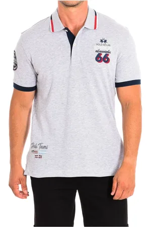 La Martina Top, Herre, Grå, S, Bomuld, Kortærmet poloshirt