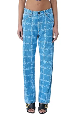 Vivienne Westwood Jeans, Dame, Blå, W26, Bomuld, Straight-Leg Ranch Jeans