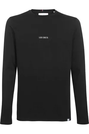 Les Deux Top, Herre, Sort, 2XL, Bomuld, Ribbet bomulds T-shirt