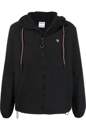 MARCELO BURLON Jakke, Herre, Sort, L, Polyester, Letvægts Casual Windbreaker Jakke