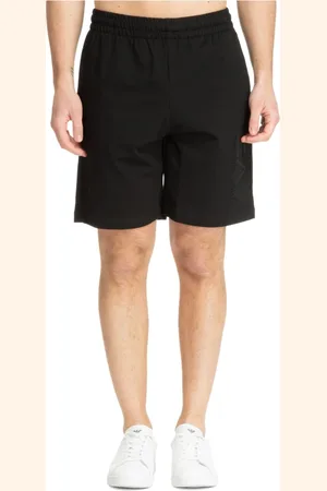EA7 Shorts, Herre, Sort, M, Bomuld, Snøre Track Shorts Plain Logo Elastisk talje