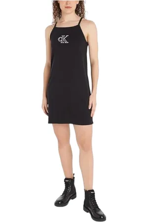 Calvin Klein Kjole, Dame, Sort, S, Bomuld, Outlined Kjole