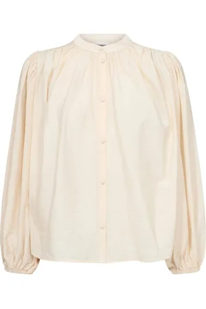 Co`Couture Bluser & Skjorter, Dame, , M, Uld, Elegant skjortebluse med mandarin-krave