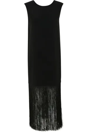 INWEAR Kjole, Dame, Sort, M, Uld, Sort Frynsekjole