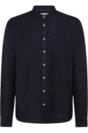 sun68 Skjorte, Herre, Blå, S, Linned, Linen Skjorte - Ubesværet Stil