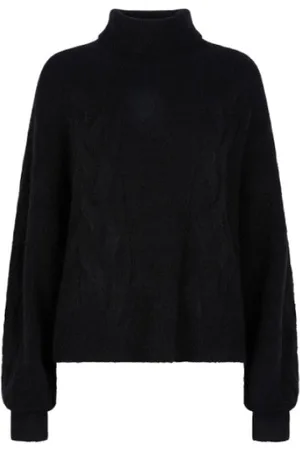 Dante 6 Strik, Dame, Sort, XS, Uld, Alpaca Turtleneck