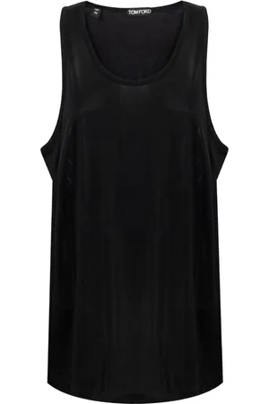 Tom Ford Top, Dame, Sort, 3XL, Gennemsigtig Ærmeløs Top i Sort