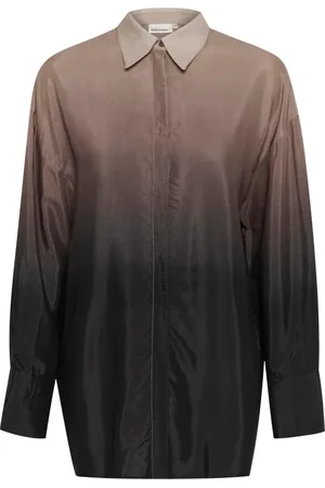 Karen by Simonsen Bluser & Skjorter, Dame, Brun, L, Gradient Print Skjorte - Taupe