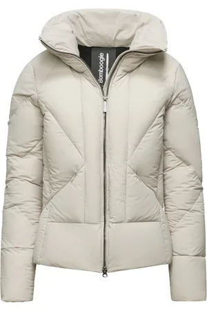 Bomboogie Jakke, Dame, Grå, XL, Nylon, Stretch Nylon Dunjakke med Høj Krave