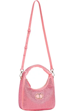 Twin-Set Taske, Dame, Rød, ONE SIZE, Koralfarvet Mini Hobo Taske med Strass