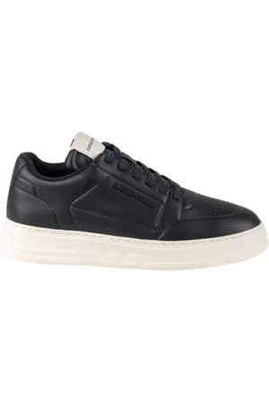 Emporio Armani Sko, Herre, Blå, 39 EU, Uld, Stilfulde og trendy sneakers