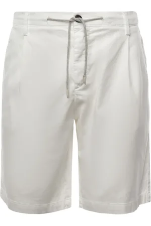 ELEVENTY Shorts, Herre, Hvid, W32, Bomuld, Hvide Bermuda Shorts med Snøre