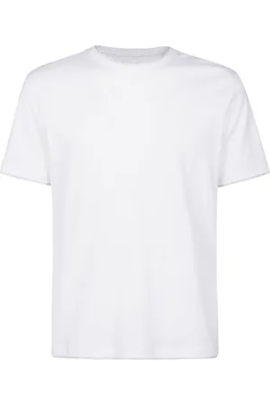 ELEVENTY Top, Herre, Hvid, S, Bomuld, Bomulds T-shirt med Rund Hals