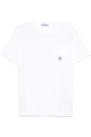Stone Island Top, Herre, Hvid, M, Uld, Hvide T-shirts og Polos
