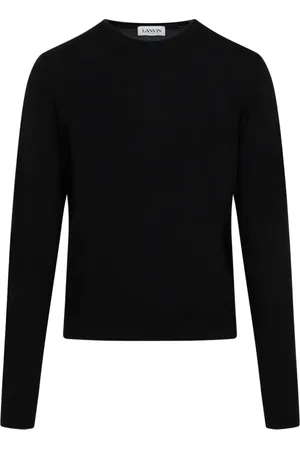 Lanvin Strik, Herre, Sort, M, Uld, Merinould Crew Neck Sweater