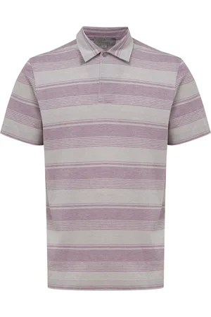 CANALI Top, Herre, Flerfarvet, L, Bomuld, Stribet Polo Shirt med Korte Ærmer