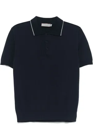 CANALI Top, Herre, Blå, XL, Bomuld, Kortærmet bomulds polo shirt