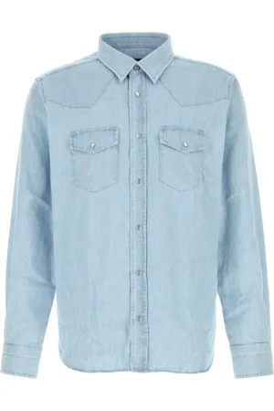 Tom Ford Skjorte, Herre, Blå, M, Denim, Denim Skjorte til Mænd