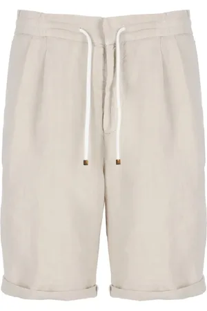 Brunello Cucinelli Shorts, Herre, , M, Linen Bermuda Shorts med snøre