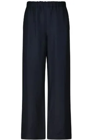 Fabiana Filippi Bukser, Dame, Blå, M, Linen And Viscose Jogging Bukser
