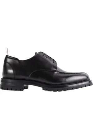 Thom Browne Sko, Herre, Sort, 42 EU, Læder, Sorte Derby Apron Sko i Læder