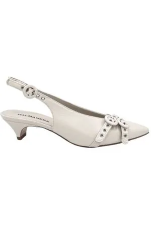 HALMANERA Sko, Dame, Hvid, 40 EU, Læder, Spids Tå Slingback i Tofu Læder