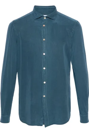Boglioli Skjorte, Herre, Blå, 4XL, Lyocell Skjorte