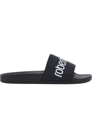 Roberto Cavalli Sko, Herre, Sort, 42 EU, Sort Logo Slides Mand Italien