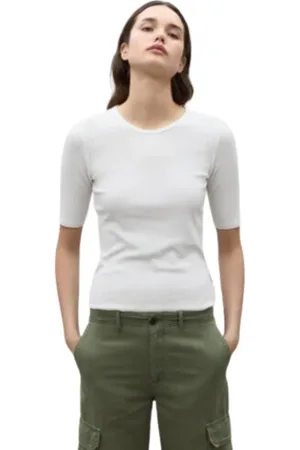 ECOALF Top, Dame, Hvid, L, Bomuld, Salla Tencel Cotton T-shirt