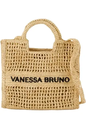Vanessa Bruno Taske, Dame, , ONE SIZE, Læder, Raphia Pung - Neutrale Farver