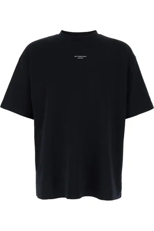 Drôle de Monsieur Top, Herre, Sort, S, Bomuld, Crew Neck T-shirt med NFPM-print