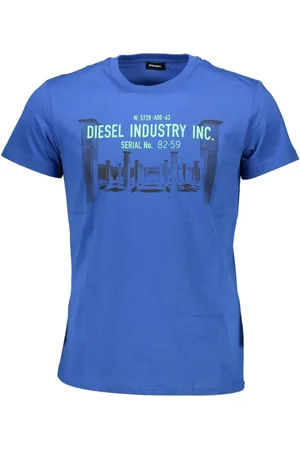 Diesel Top, Herre, Blå, 2XL, Bomuld, Graphic Logo Cotton Tee