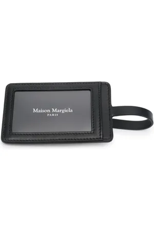 Maison Margiela Tilbehør, Dame, Sort, ONE SIZE, Læder, Sort læderpung med badgeholder