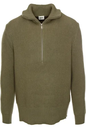 Drykorn Strik, Herre, Grøn, S, Uld, Chunky Strik Half-Zip Sweater