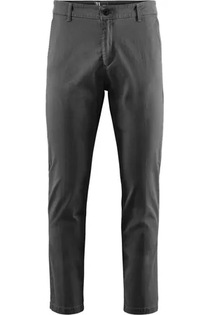 Bomboogie Bukser, Herre, Grå, W40, Bomuld, Slim Fit Chino Bukser i Stretch Bomuldsgabardin
