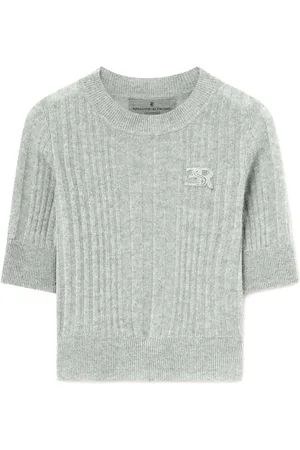 ERMANNO SCERVINO Strik, Dame, Grå, M, Uld, Stilfuld Sweater