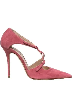 Casadei Sko, Dame, Lyserød, 40 EU, Suede, Pudderrosa Suede Sandaletter med Remme