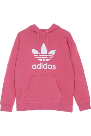 adidas Sweathshirts & Hoodies, Dame, Lyserød, M, Bomuld, Letvægts Hættetrøje med Kængurulomme