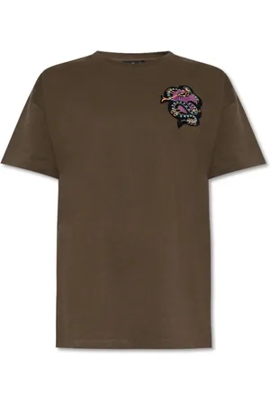 Etro Top, Dame, Grøn, XS, Bomuld, Khaki Crewneck T-shirt