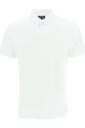 Emporio Armani Top, Herre, Hvid, 3XL, Uld, Stilfuld Polo Shirt