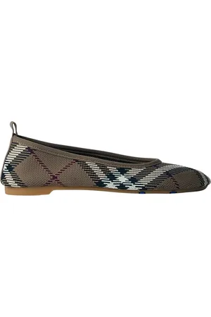 Burberry Sko, Dame, Brun, 36 EU, Læder, Check Strik Baby Ballerina Flats