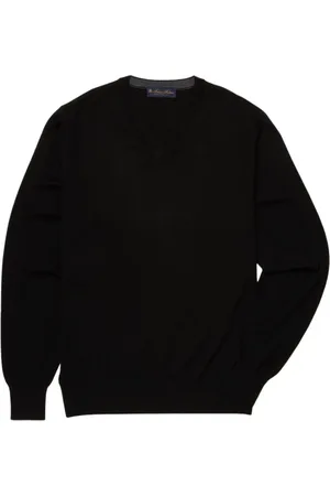 Brooks Brothers Strik, Herre, Sort, S, Uld, Merinould V-hals Sweater