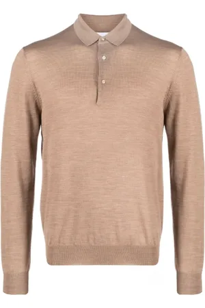 LARDINI Top, Herre, , XL, Uld, Ribstrikket uldpolo