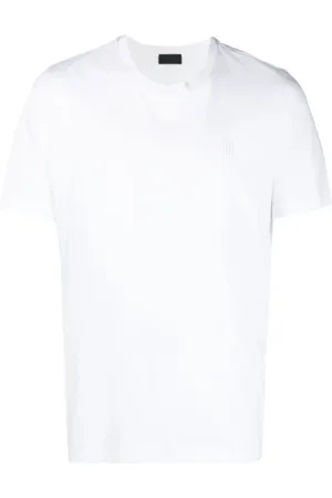Moncler Top, Herre, Hvid, L, Bomuld, Logo Print Back T-shirt