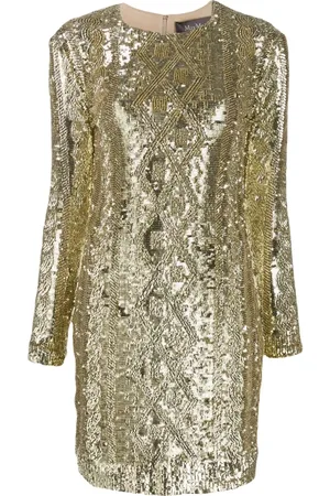 Max Mara Kjole, Dame, Gul, XS, Uld, Nicia Festkjole