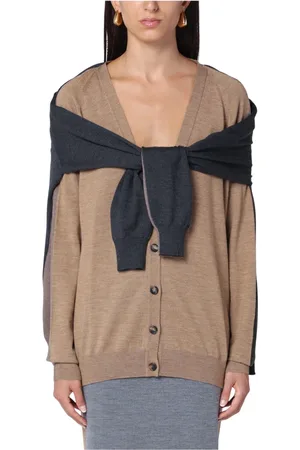 Moschino Strik, Dame, Brun, XS, Lang Cardigan Sweater